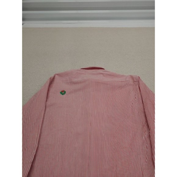 Mili Designs Button Up Shirt Women's M Red Striped Christmas Embroidered - Picture 14 of 15